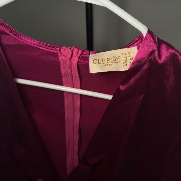 Club London dark pink wrap dress - Picture 2 of 4